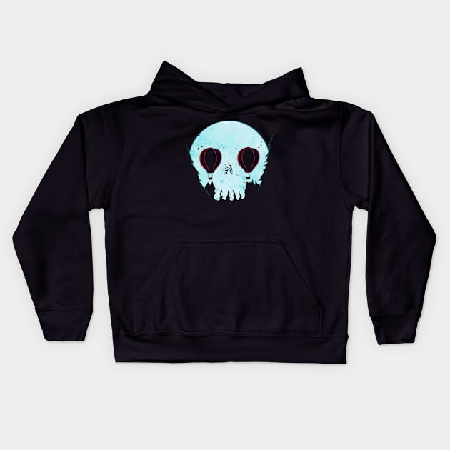 Skull Moon Kids Hoodie by LVBart